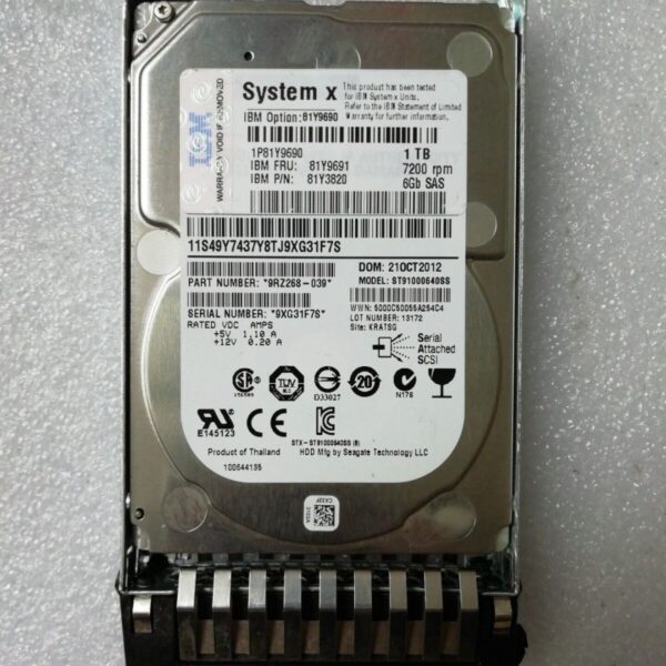HDD SAS IBM Seagate 1TB 7200RPM SAS 6Gb/s 2.5-in Hard Drive 9RZ268-039