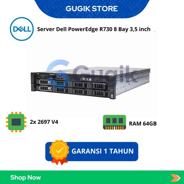 Server DELL PowerEdge R730 8×3.5″ (2x Xeon E5-2697 v4, 64GB RAM, 2400T Samsung)