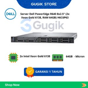 Server Dell PowerEdge R640 8x2.5" (2x Xeon Gold 6138, RAM 64GB) H6C6P63