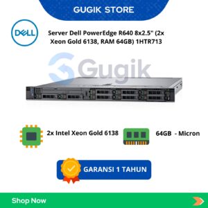 Server Dell PowerEdge R640 8x2.5" (2x Xeon Gold 6138, RAM 64GB) 1HTR713