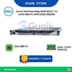 Server Dell PowerEdge R630 10x2.5" 1U (2xE5 2680 V4, RAM 32GB) 2WJ29R2