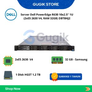 Server Dell PowerEdge R630 10x2.5" 1U (2xE5 2630 V4, RAM 32GB) DBT8HJ2