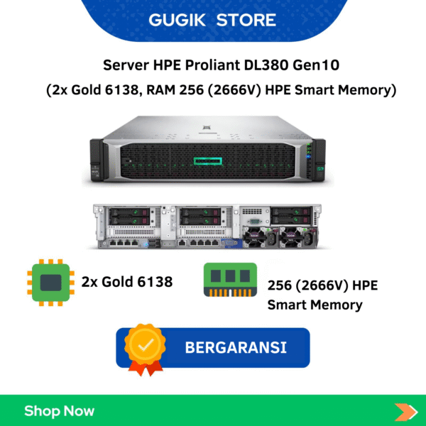 Server HPE Proliant DL380 Gen10 (2x Gold 6138, RAM 256 (2666V) HPE Smart Memory)