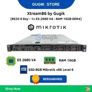 Server Mikrotik X86 R630 8 Bay - 1x E5-2680 V4 - RAM 16GB DDR4 - 8GB Mikrotik x86 Level 6