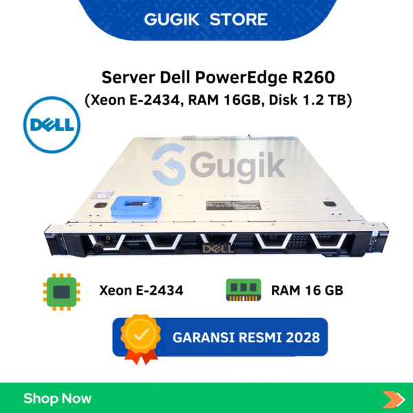 Server Dell PowerEdge R260 (Xeon E-2434, RAM 16GB, Disk 1.2 TB)
