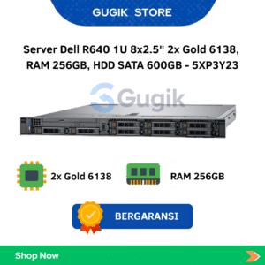 Server Dell R640 1U 8x2.5" 2x Gold 6138,  RAM 256GB, HDD SATA 600GB - 5XP3Y23