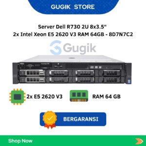 Server Dell R730 2U 8x3.5" 2x Intel Xeon E5 2620 V3 RAM 64GB - 8D7N7C2