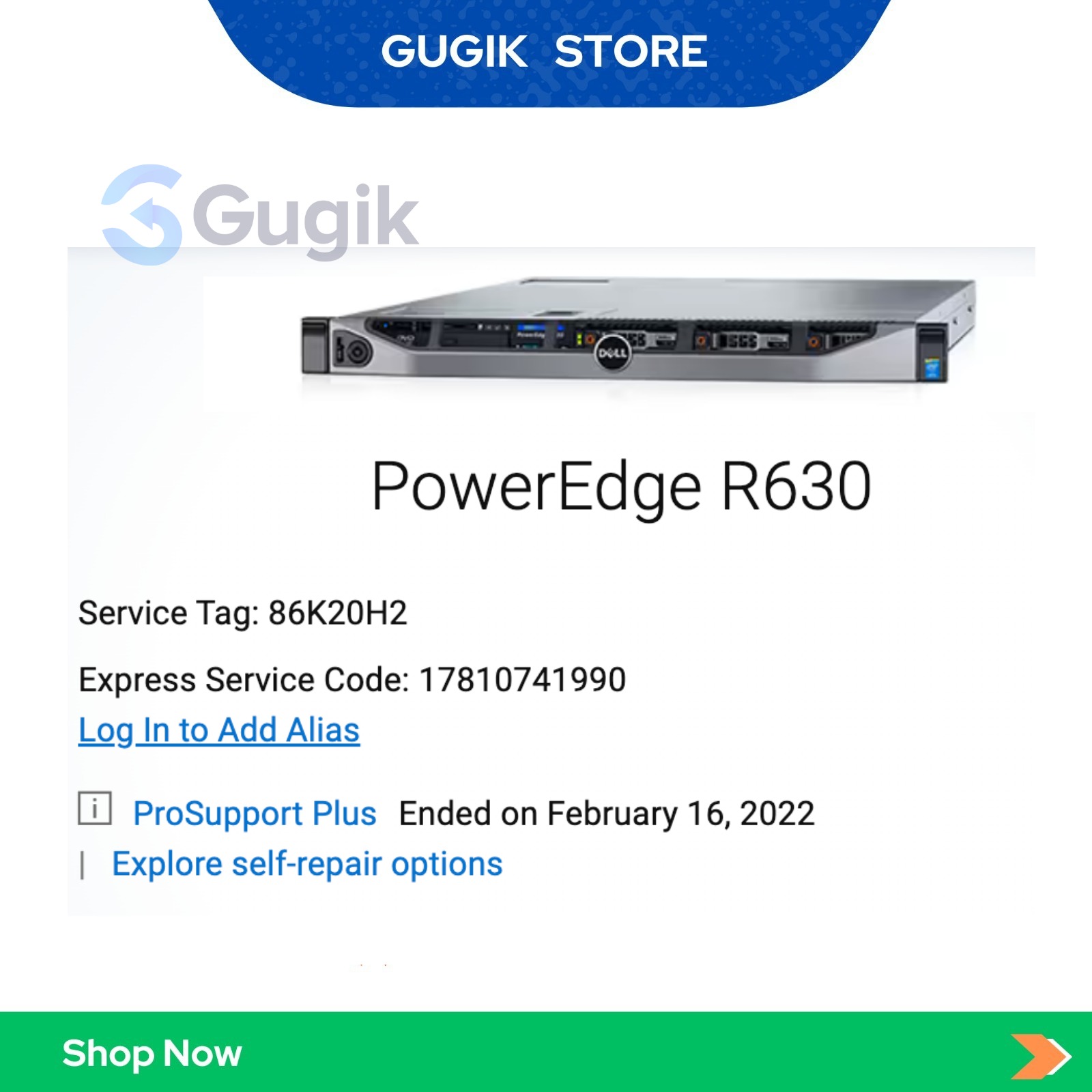 Server Dell R630 1U 10x2.5" 2x Intel Xeon E5 2650 V4 RAM 64GB - 86K20H2 - Gambar 2