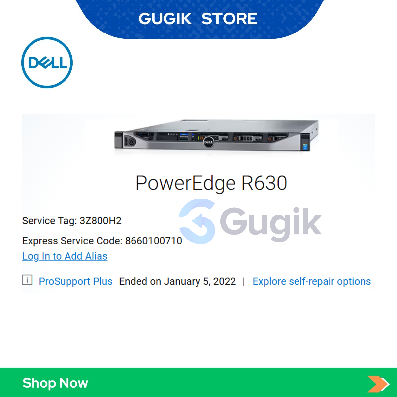 Server Dell R630 1U 10x2.5" 2x Intel Xeon E5 2699 V4 RAM 32GB - 3Z800H2 - Gambar 2