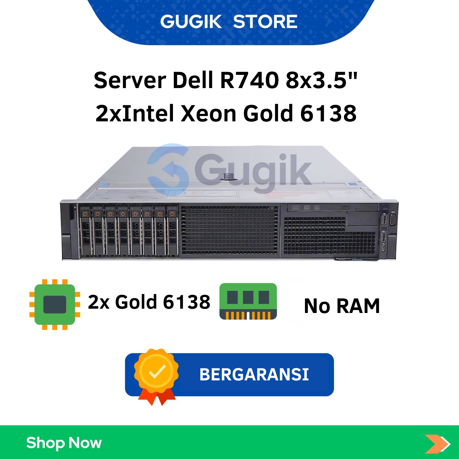 Server Dell R740 8x3.5" 2xIntel Xeon Gold 6138