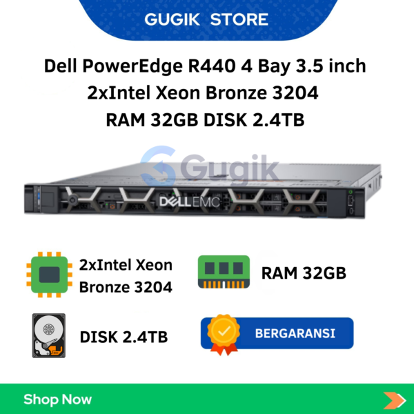 Dell PowerEdge R440 4 Bay 3.5 inch 2xIntel Xeon Bronze 3204 RAM 32GB