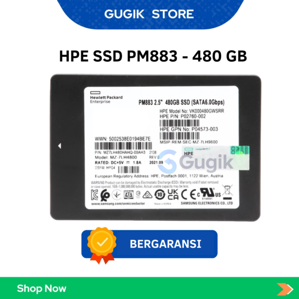 HPE SSD PM883 – 480 GB