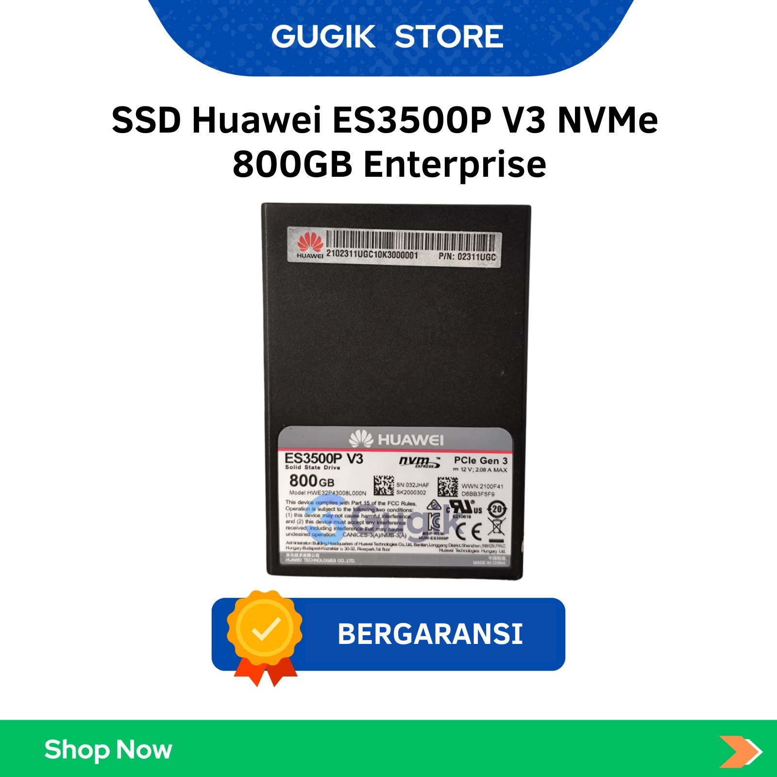 SSD Huawei ES3500P V3 NVMe 800GB Enterprise