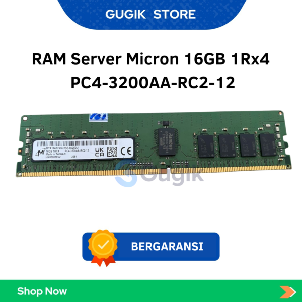 RAM Server Micron 16GB 1Rx4 PC4-3200AA-RC2-12