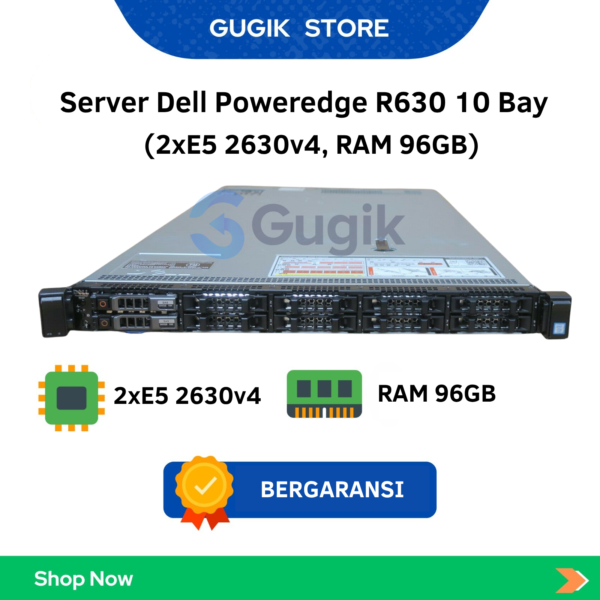 Server Dell Poweredge R630 10 Bay (2xE5 2630v4, RAM 96GB)