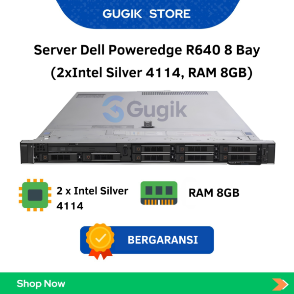 Server Dell Poweredge R640 8 Bay (2xIntel Silver 4114, RAM 8GB)