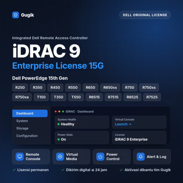 iDRAC9 Enterprise License For Dell PowerEdge 15th GEN Server R550 R650 R750 T550