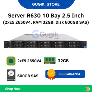Server R630 10 Bay 2.5 Inch (2xE5 2650V4, RAM 32GB, Disk 600GB SAS)