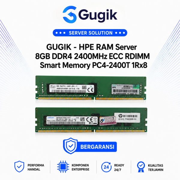 HPE RAM Server 8GB DDR4 2400MHz ECC RDIMM Smart Memory PC4-2400T 1Rx8