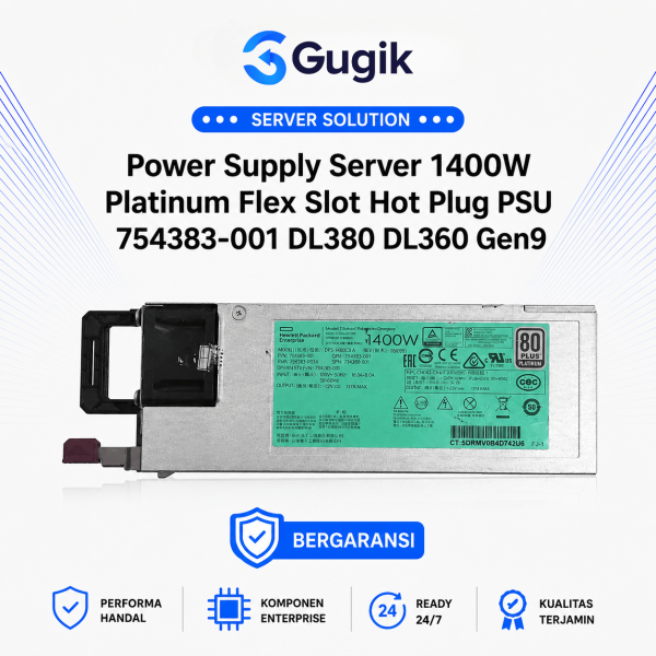 Power Supply Server 1400W Platinum Flex Slot Hot Plug PSU 754383-001 DL380 DL360 Gen9