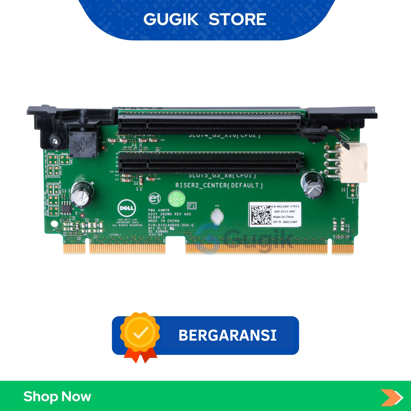 Gugik Store - PCIe Riser 2 Board 0N11WF Dell PowerEdge R730 R730xd Original - Gambar 2