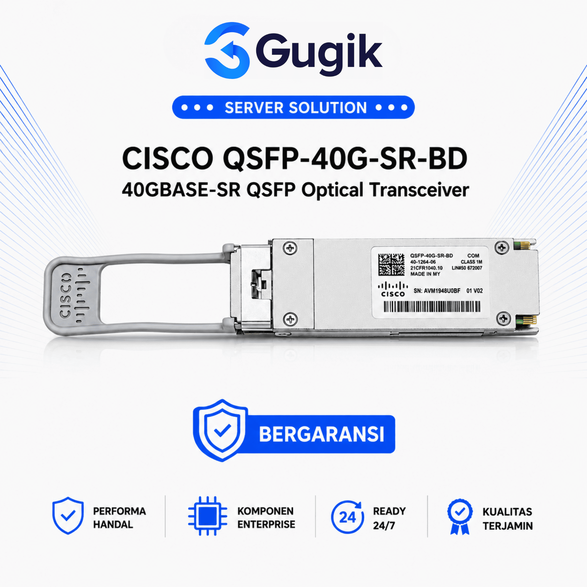GUGIK - Cisco QSFP-40G-SR-BD 40GBASE-SR QSFP Optical Transceiver