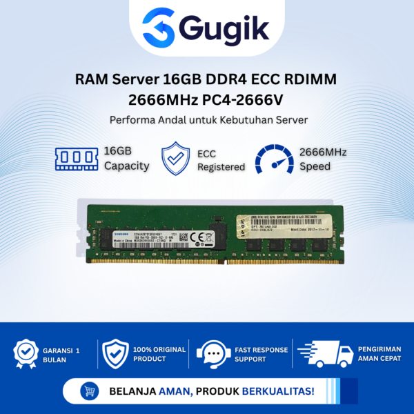 RAM Server DDR4 ECC RDIMM 16GB 2666MHz PC4-2666V PC4-21300 Registered