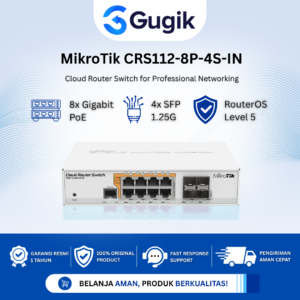 GUGIK - MikroTik CRS112-8P-4S-IN Cloud Router Switch 8 Port Gigabit PoE 4 SFP