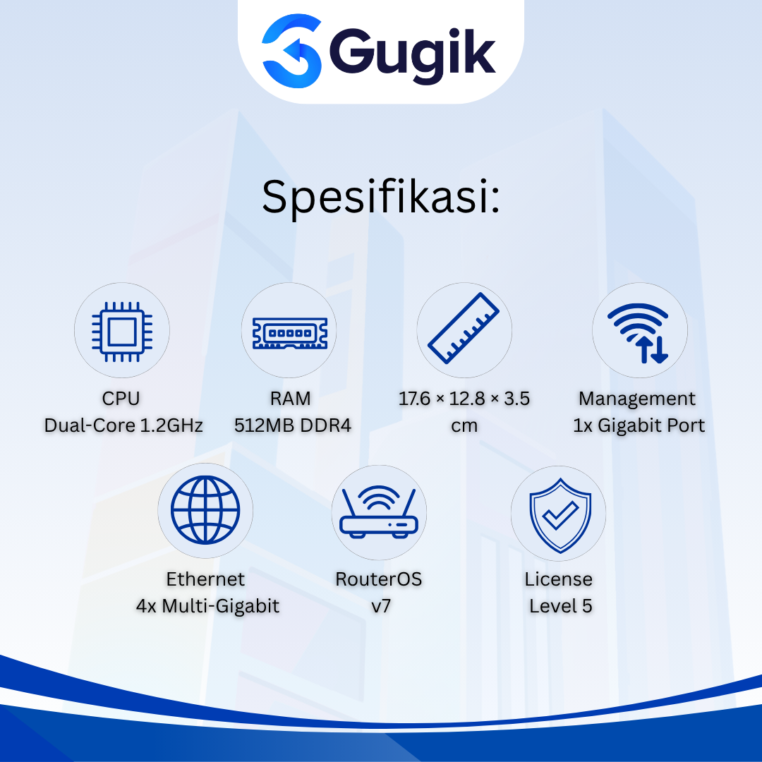 GUGIK - MikroTik CRS304-4XG-IN Cloud Router Switch 4 Port 10G RJ45 RouterOS v7 Layer 3 Managed Switch - Gambar 2