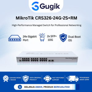 GUGIK - MikroTik CRS326-24G-2S+RM Cloud Router Switch 24 Port Gigabit 2 SFP+ 10G