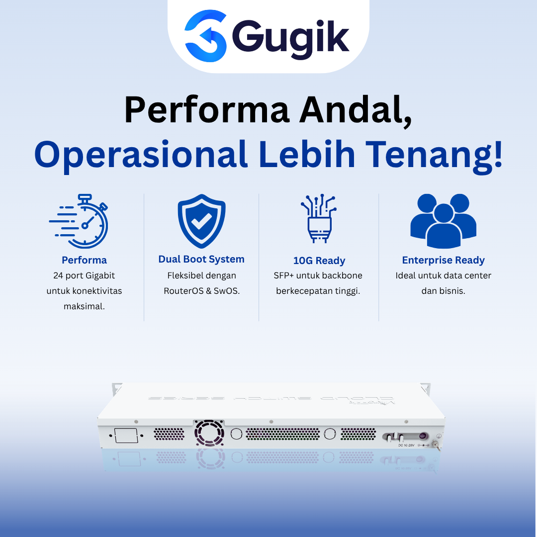 GUGIK - MikroTik CRS326-24G-2S+RM Cloud Router Switch 24 Port Gigabit 2 SFP+ 10G - Gambar 3
