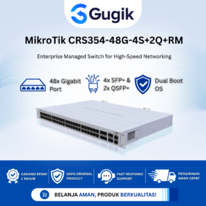 GUGIK - MikroTik CRS354-48G-4S+2Q+RM Cloud Router Switch 48 Port Gigabit 4 SFP+ 2 QSFP+