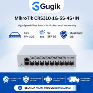 GUGIK - MikroTik CRS310-1G-5S-4S+IN Cloud Router Switch 5 SFP 4 SFP+ RouterOS v7