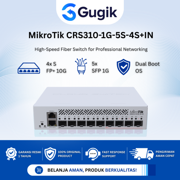 MikroTik CRS310-1G-5S-4S+IN Cloud Router Switch 5 SFP 4 SFP+ RouterOS v7