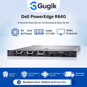 GUGIK - Dell PowerEdge R640 1U Server 2x Intel Xeon Gold 6138 128GB RAM H730P Mini iDRAC Enterprise