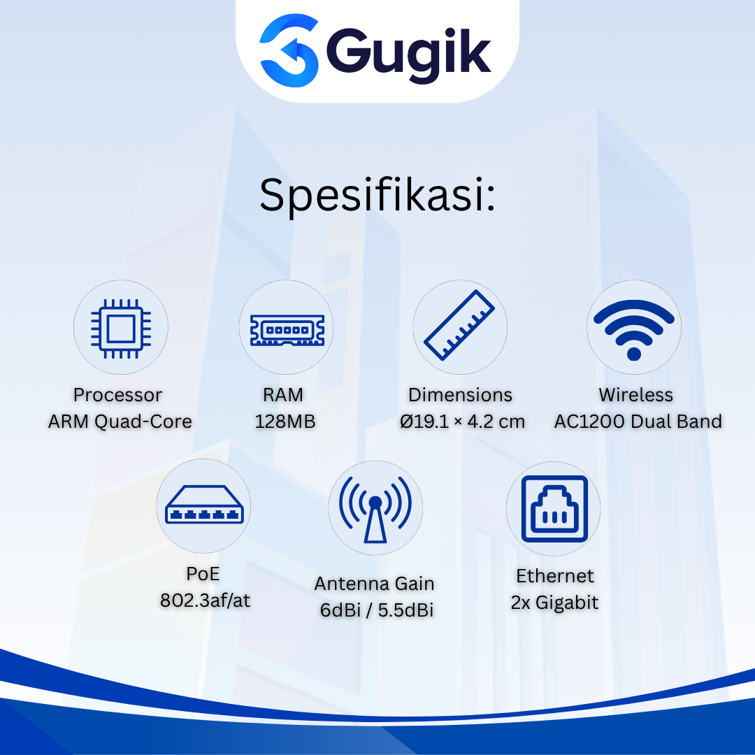 GUGIK - MikroTik cAP XL ac RBcAPGi-5acD2nD-XL Access Point Dual Band AC1200 Gigabit PoE - Gambar 2