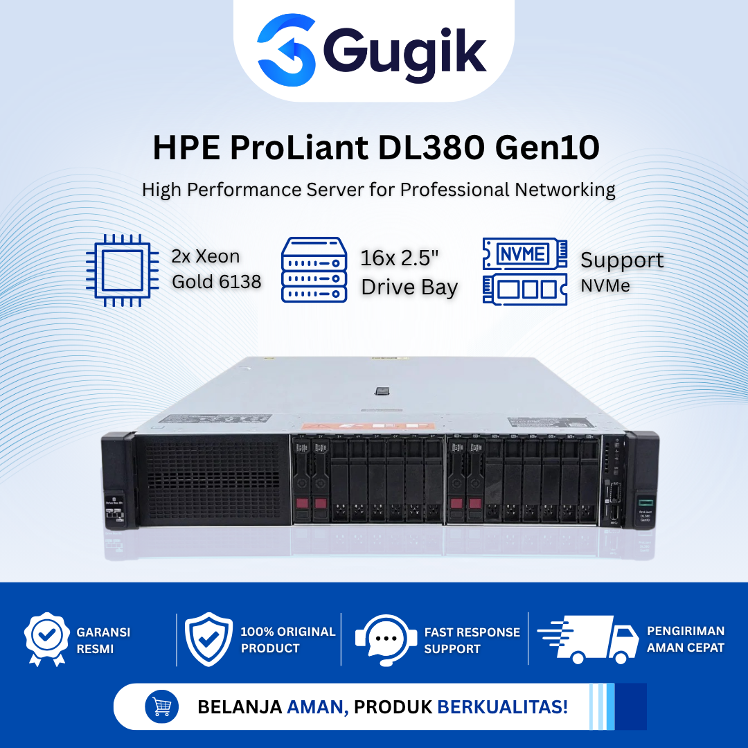GUGIK - HPE ProLiant DL380 Gen10 2U 16 Bay 2.5" Dual Xeon Gold 6138 Server