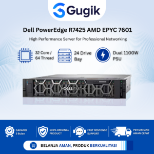 GUGIK - Dell PowerEdge R7425 AMD EPYC 7601 32 Core 24 Bay PERC H740P 8 PCIe Dual PSU 1100W