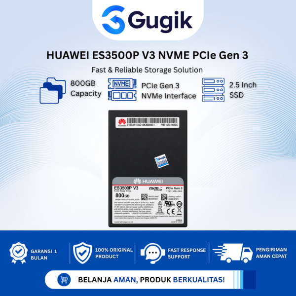 Huawei ES3500P V3 800GB NVMe PCIe Gen3 2.5″ U.2 Enterprise SSD