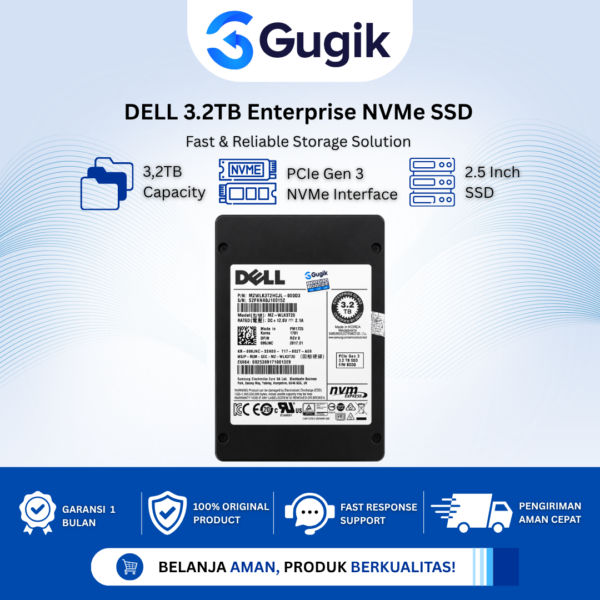 Dell 3.2TB Enterprise NVMe SSD PCIe Gen 3 2.5 Inch SECOND